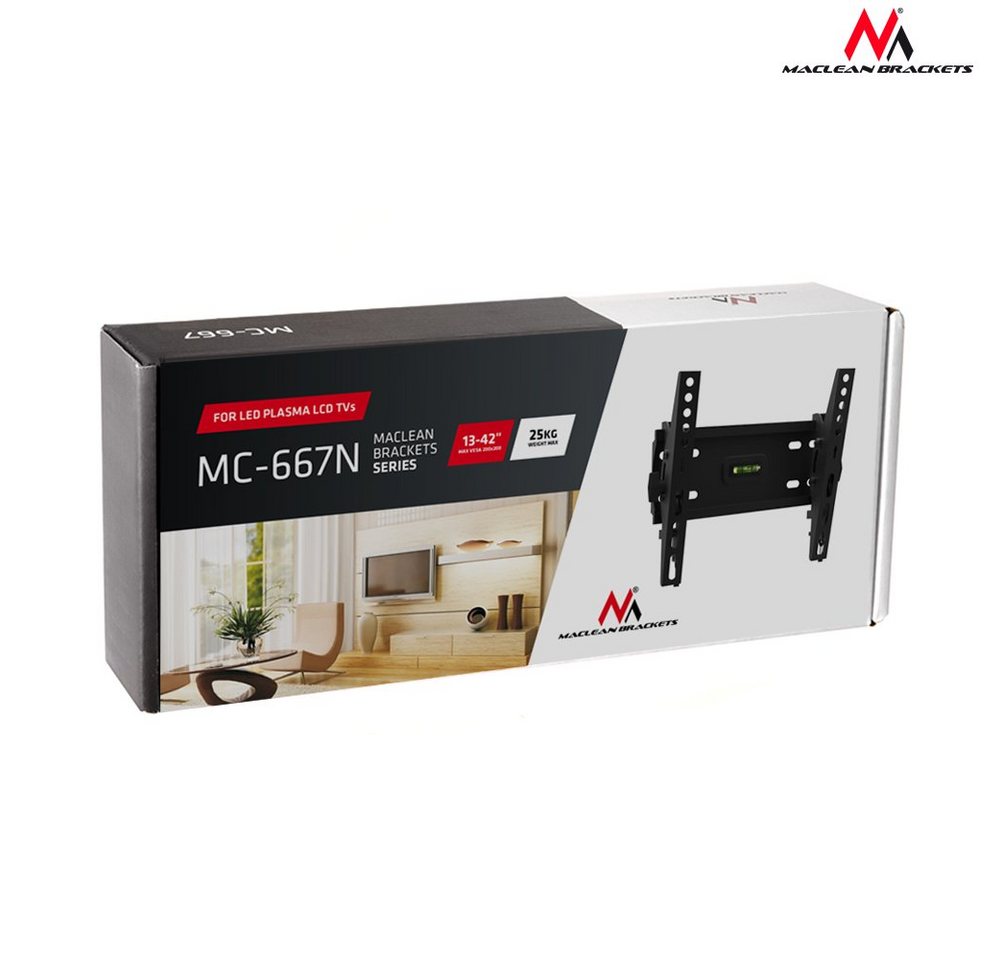 Maclean TV-Wandhalterung MC-667, (bis 42,00 Zoll, Neigbar, integr. Wasserwaage) – Bild 3 von 5