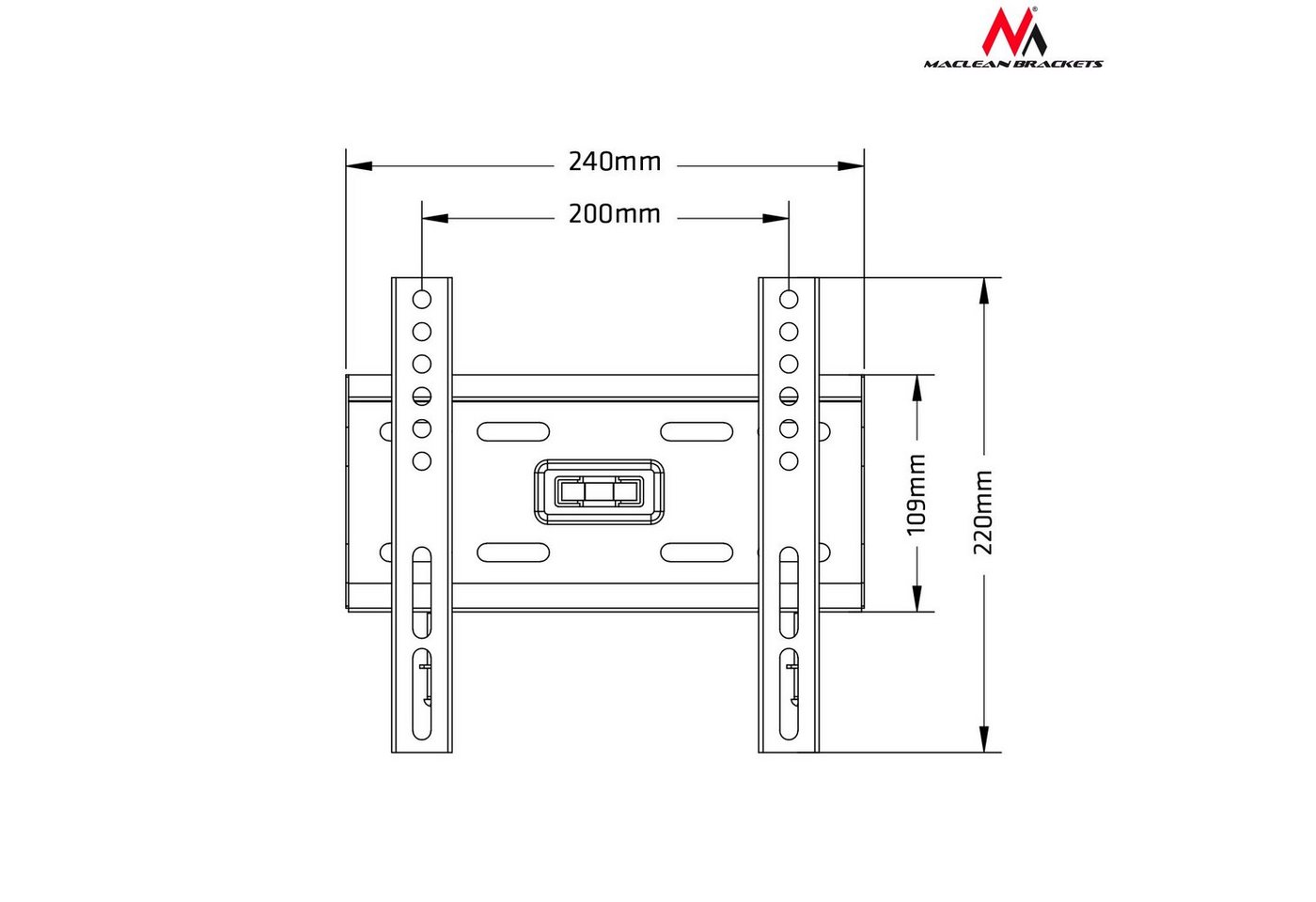 Maclean TV-Wandhalterung MC-777, (bis 50 Zoll, Max. 35 kg, 13" bis 50" Zoll) – Bild 4 von 5