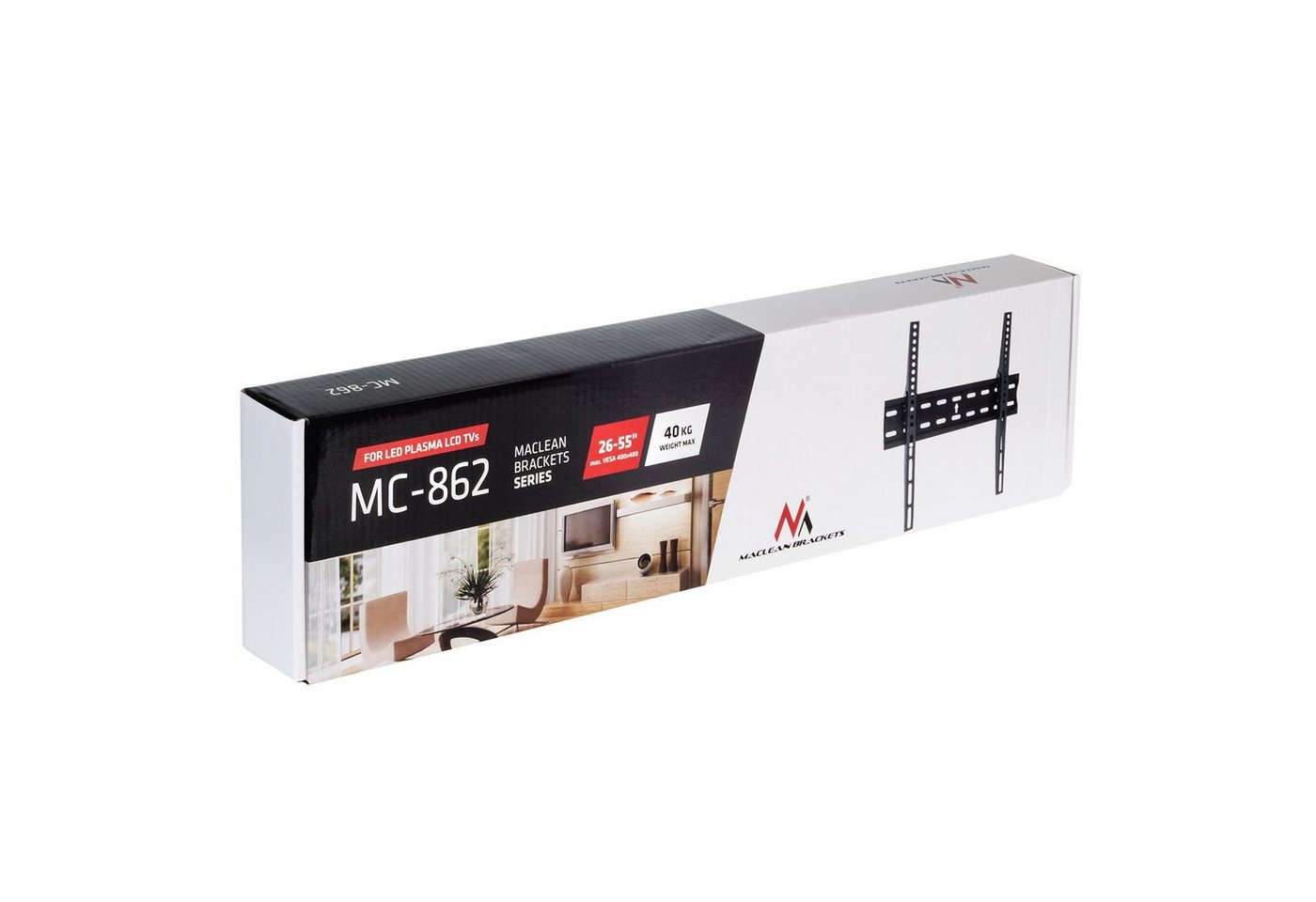Maclean TV-Wandhalterung MC-862, (bis 55,00 Zoll, Ultra Slim TV Wandhalterung 26-55" bis 40kg) – Bild 3 von 5