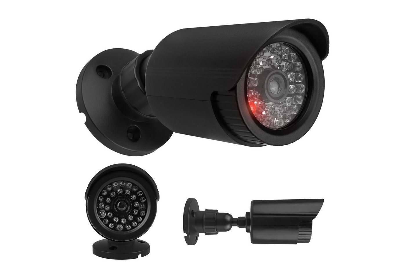 Maclean Überwachungskamera Attrappe IR1800 IR-Kameraattrappe mit blinkender LED-Leuchte (2-tlg., Attrappe einer Röhrenkamera) – Bild 2 von 5