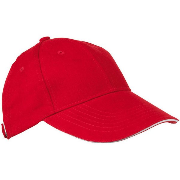 Macma Baseball Cap Baumwoll-Basecap 6 Panel heavy-brushed Cotton / Farbe: rot