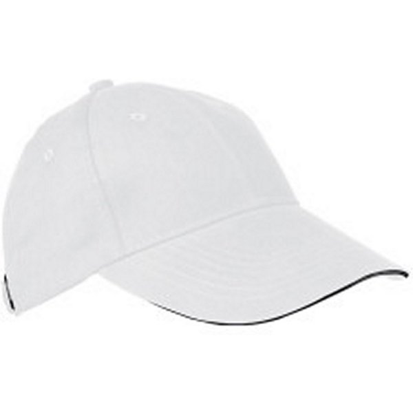 Macma Baseball Cap Baumwoll-Basecap 6 Panel heavy-brushed Cotton / Farbe: weiss