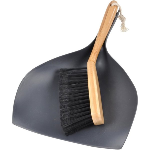 Macosa Home Kehrgarnitur recycelter Kunstoff Kehrgarnitur Kehrschaufel-Set Handfeger Handbesen, (Handefeger Set mit Kehrschaufel), Kehrset Schwarz modern Handfe
