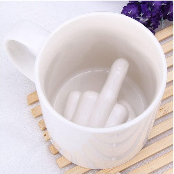 Mad Monkey Tasse Scherztasse mit Mittelfinger, Pranktasse, Mad Monkey