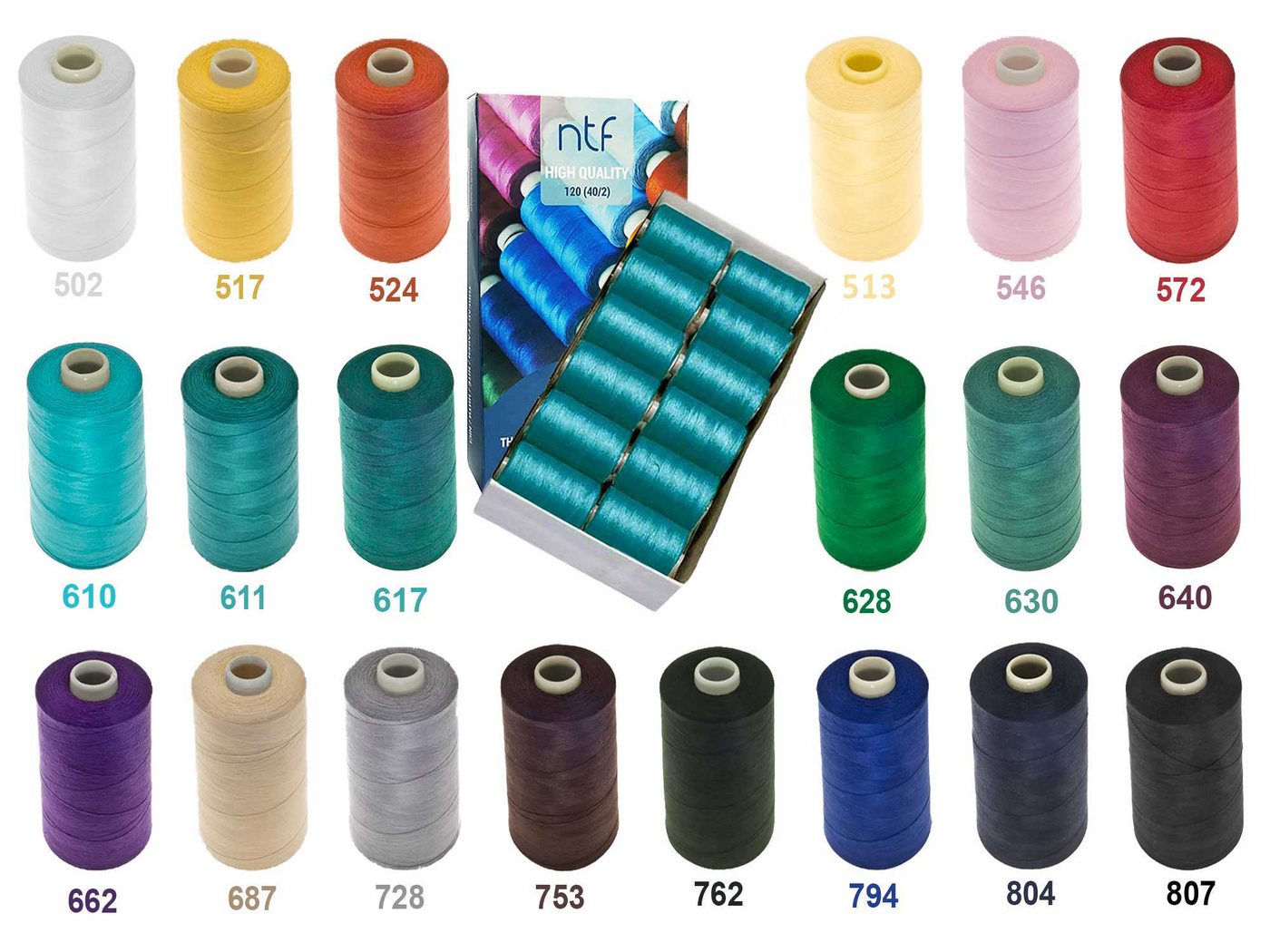 maDDma 1 Spule Nähgarn Polyester 40/2 120er 1000m Nähgarn, 1000 m, A554 altviolett – Bild 2 von 4