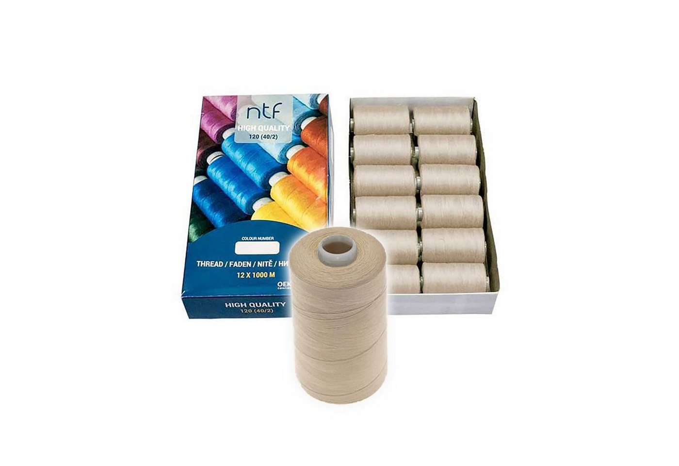 maDDma 1 Spule Nähgarn Polyester 40/2 120er 1000m Nähgarn, 1000 m, A687 sand – Bild 2 von 5
