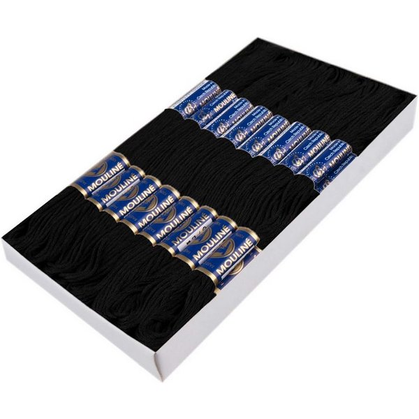 maDDma 24 Docken Stickgarn / Sticktwist Stickgarn, 8 m, 9992 schwarz