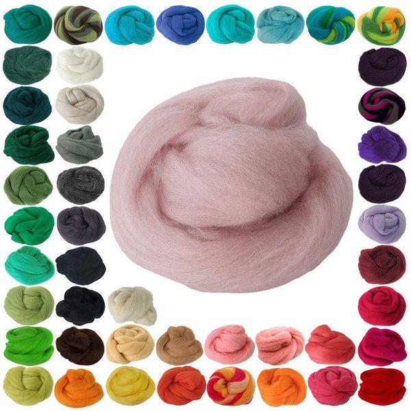 maDDma 25g Filzwolle / Märchenwolle, Nass- u. Trockenfilzen, Farbwahl Bastelgarn, rosa