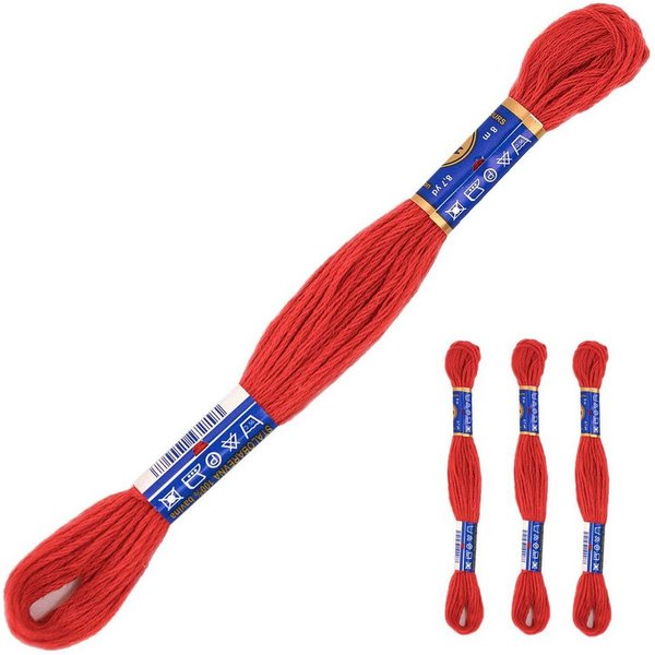 maDDma 3 Docken Stickgarn Sticktwist Stickgarn, 8 m, 3292 rot
