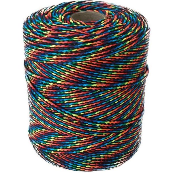 maDDma Seil 100m Polyester-Schnur Kordel 4mm, mehrfarbig, verschiedene Farben, dark rainbow