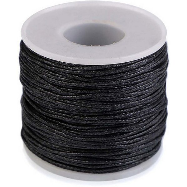 maDDma Seil 50m Baumwollschnur 1mm auf Spule, schwarz