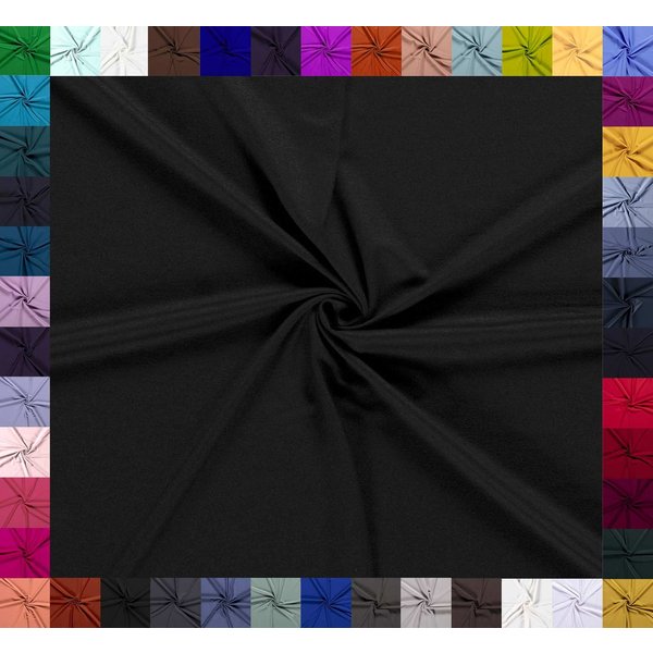 maDDma Stoff 0,5m Baumwolljersey Baumwollstoff elastisch Meterware Jerseystoff, schwarz