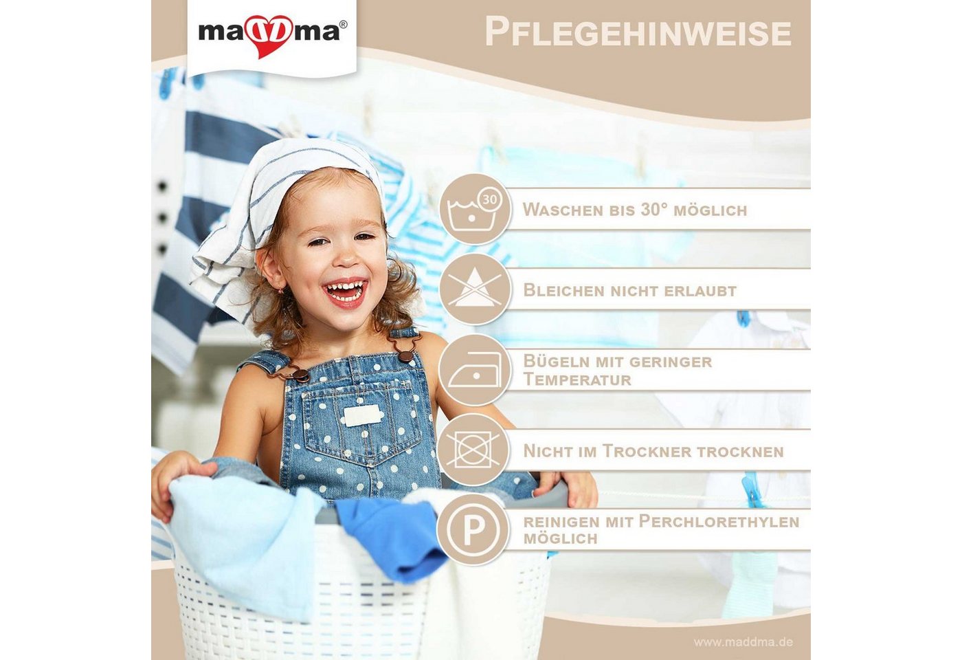 maDDma Stoff 0,5m Baumwolljersey Baumwollstoff elastisch Meterware Jerseystoff, creme – Bild 2 von 3