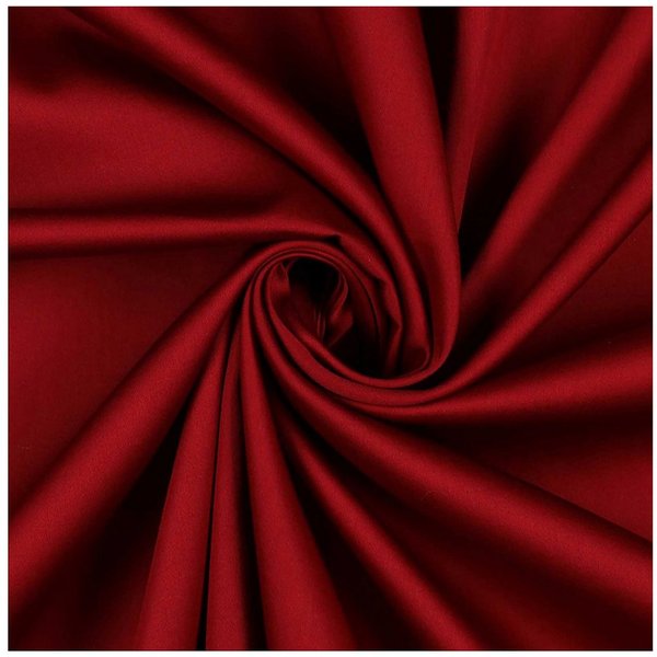 maDDma Stoff 0,5m Baumwollstoff mit Satinoptik ab 50x150cm unifarben, weinrot