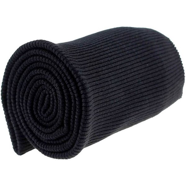 maDDma Stoff 16x80cm Strickbündchen elastisch, gerippt, schwarz