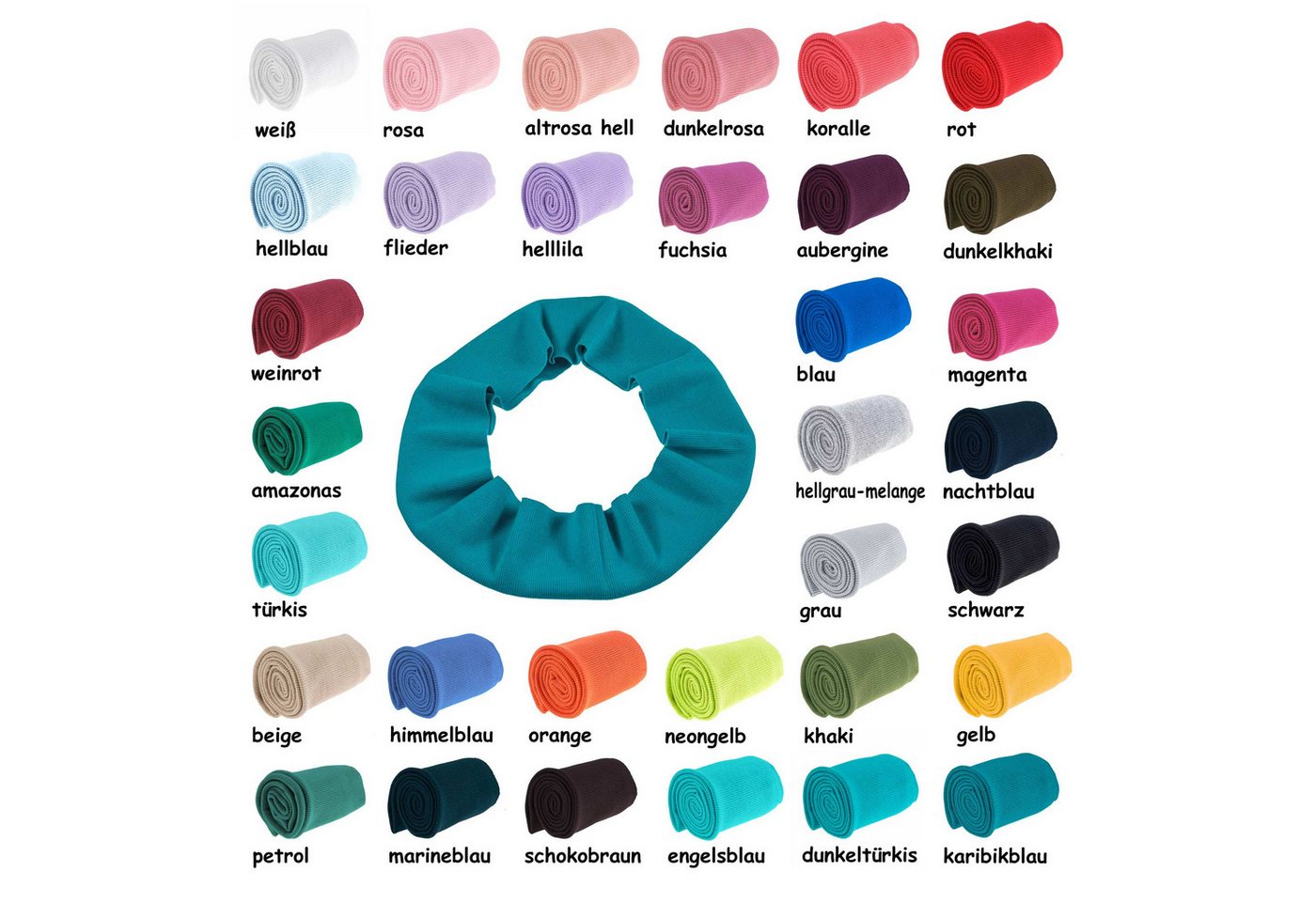 maDDma Stoff 16x80cm Strickbündchen elastisch, gerippt, schwarz – Bild 3 von 4
