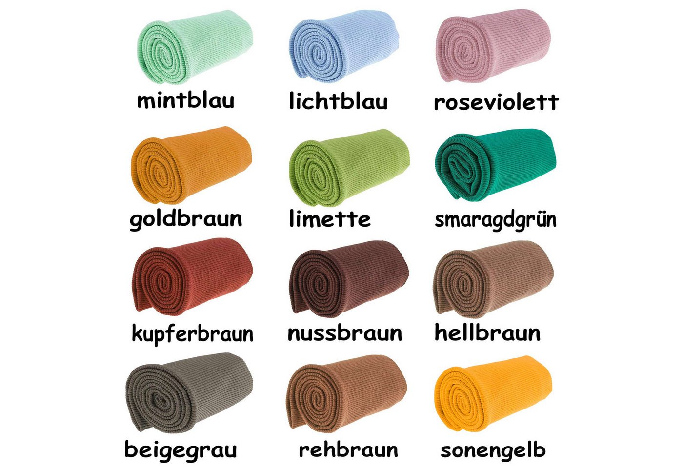 maDDma Stoff 16x80cm Strickbündchen elastisch gerippt, rehbraun – Bild 4 von 4