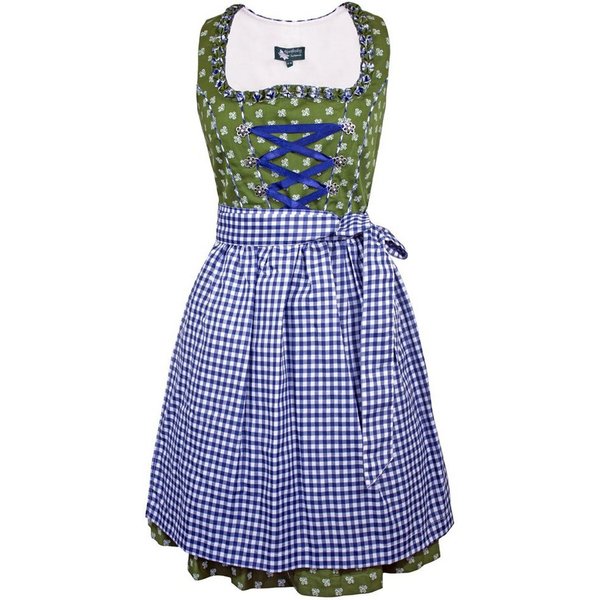 Maddox Dirndl 'Achensee' Traditionell, Olive Kobalt 55 cm