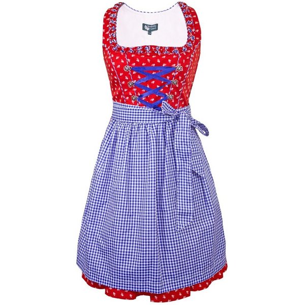 Maddox Dirndl 'Achensee' Traditionell, Rot Kobalt 55 cm