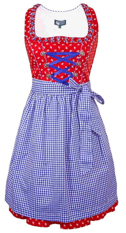 Maddox Dirndl 'Achensee' Traditionell, Rot Kobalt 55 cm – Bild 5 von 5