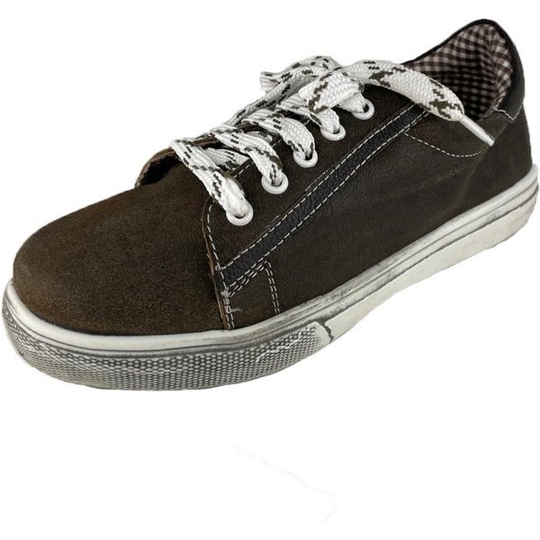 Maddox Kinder Leder Schuhe 'Oskar" - Bernstein Braun Sneaker