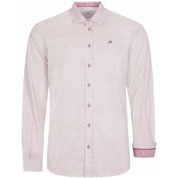 Maddox Trachtenhemd Trachtenhemd - Hemd-102, Bordo Rot