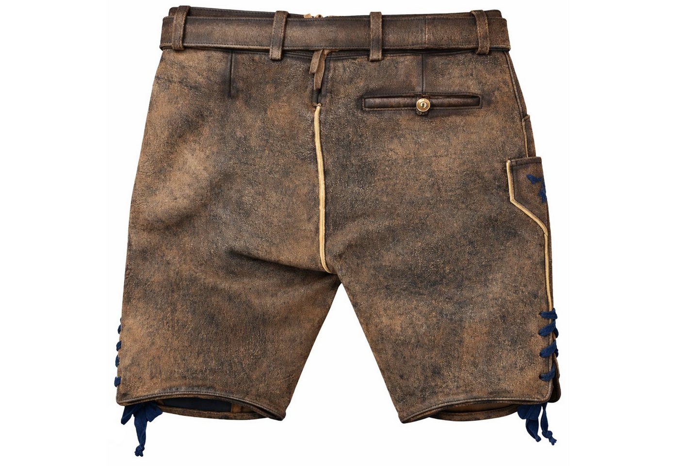 Maddox Trachtenlederhose 'Utz' mit Gürtel, Wildbock er-blau – Bild 4 von 5