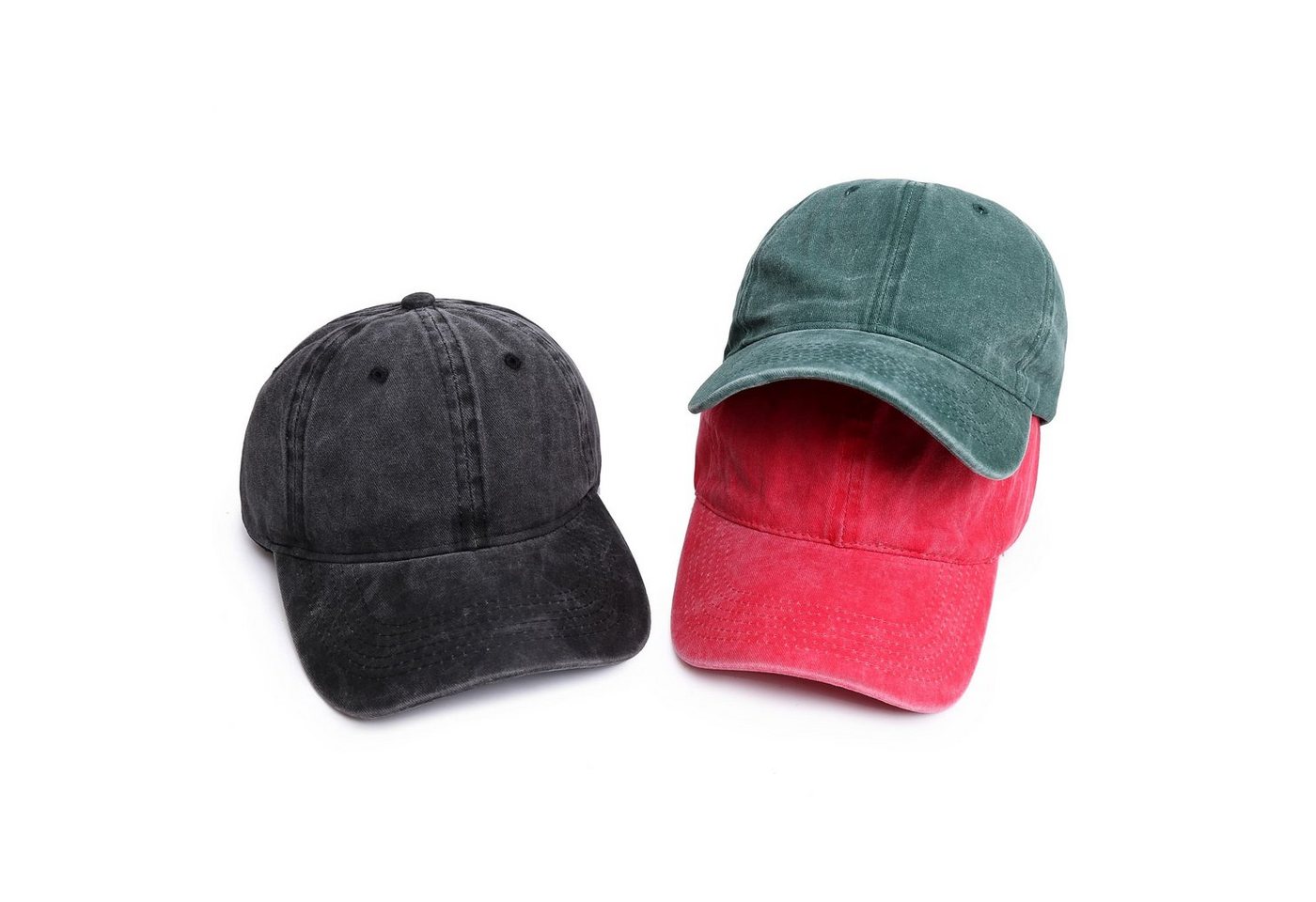 Made by Nami Baseball Cap Basecap Used Look - Rot Schwarz Grün mit oder ohne Prints Softshell Baseball Caps - Schirm-Mütze Kopfbedeckung - Unisex – Bild 4 von 5