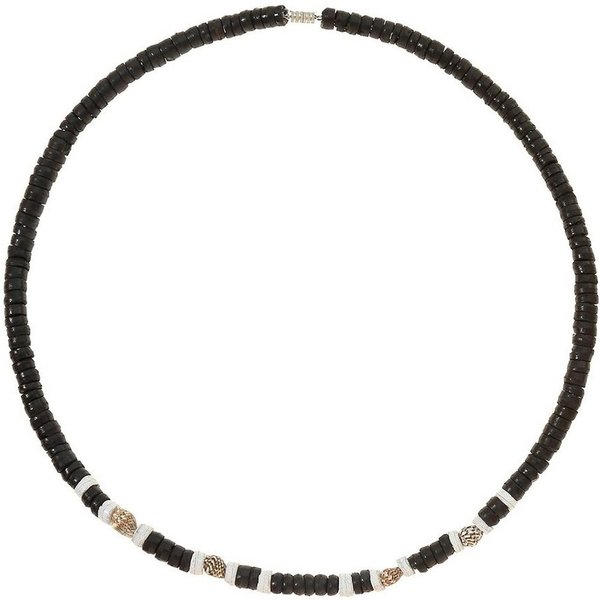 Made by Nami Perlenkette Surfer Halskette mit echten Kokosnussperlen, Herren Damen Strand Schmuck Wasserfest