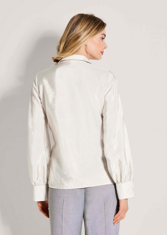 MADELEINE Hemdbluse Glanzbluse mit Hemdkragen Viskosebluse mit Hemdkragen, Knopfleiste und Langarm – Bild 2 von 5