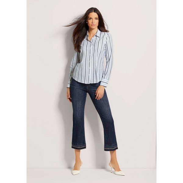 MADELEINE Hemdbluse Modische Bluse mit Streifenmuster Gestreiftes Design mit Hemdkragen und durchgehender Knopfleiste