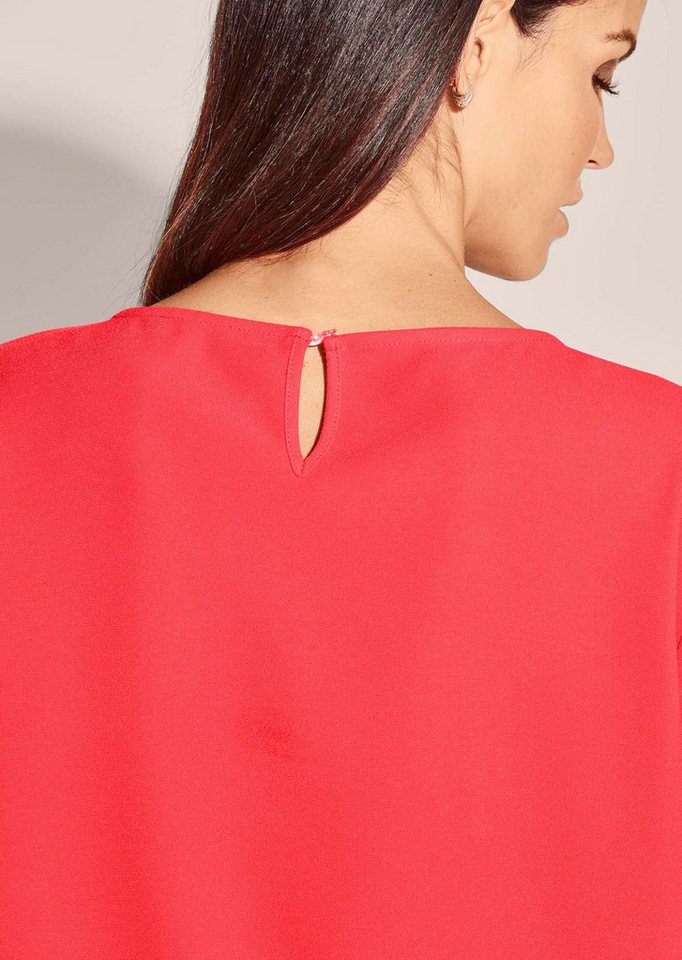 MADELEINE Kurzarmbluse Oversized-Bluse mit Volants, Kurzarm Uni-Design, runder Ausschnitt, Knopfverschluss hinten – Bild 4 von 5