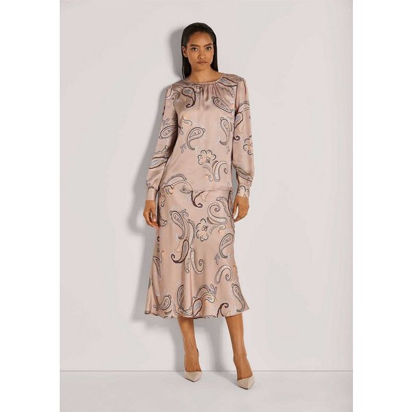 MADELEINE Langarmbluse Elegante Viskosebluse mit Knopfverschluss Zart fließend, Rundhals, Paisley-Print, langärmelig