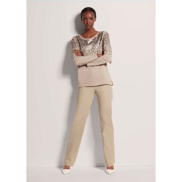MADELEINE Langarmshirt Glitzeroberteil mit funkelnden Details Eleganter Damensweater mit Pailletten und Glanzgarn, Langarm