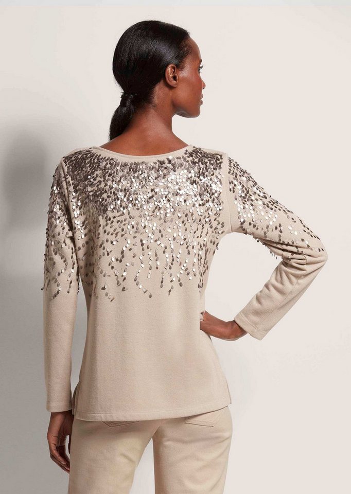 MADELEINE Langarmshirt Glitzeroberteil mit funkelnden Details Eleganter Damensweater mit Pailletten und Glanzgarn, Langarm – Bild 2 von 5