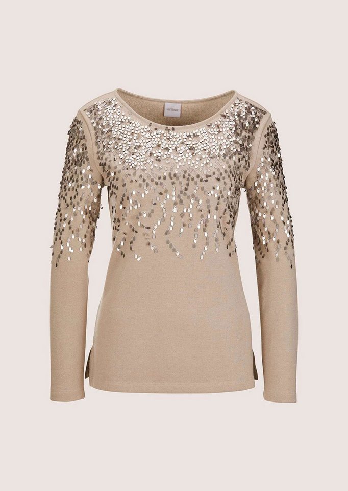 MADELEINE Langarmshirt Glitzeroberteil mit funkelnden Details Eleganter Damensweater mit Pailletten und Glanzgarn, Langarm – Bild 5 von 5