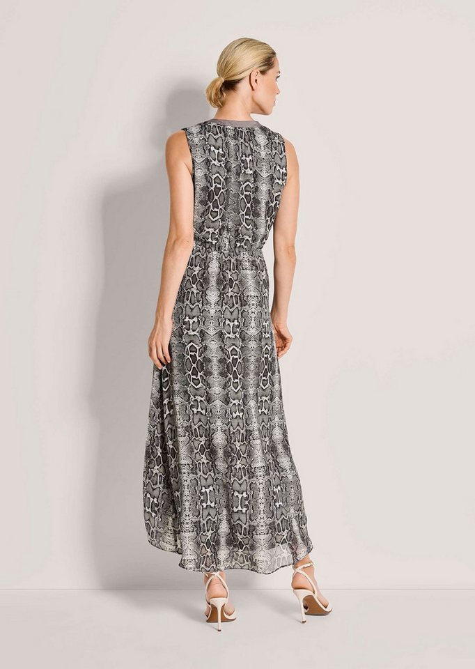 MADELEINE Maxikleid Sommerkleid mit Schlangenmuster Midikleid mit Rundhals mit V-Ausschnitt, Wadenlänge und ohne Arm – Bild 2 von 5