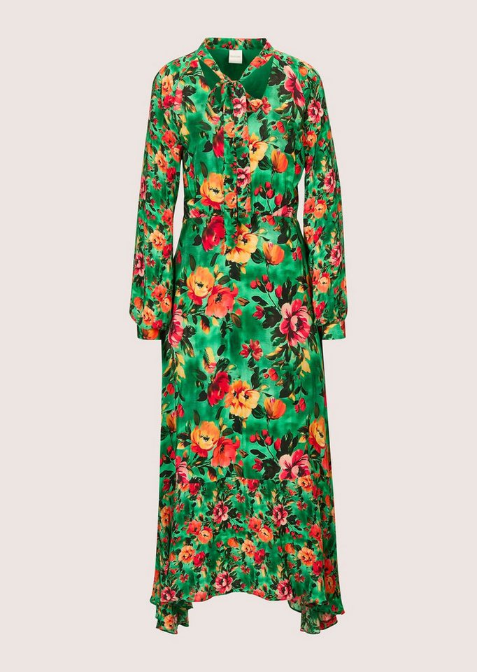 MADELEINE Maxikleid Stretchkleid mit Blumenmuster Maxikleid mit V-Ausschnitt, Bindeband und Langarm – Bild 5 von 5