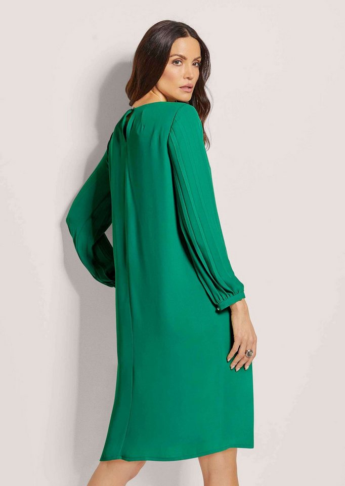 MADELEINE Midikleid Elegantes, gerades Langarmkleid Gestreiftes Design mit elegantem Rundhalsausschnitt – Bild 2 von 5