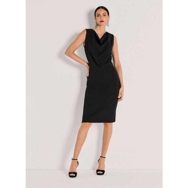 MADELEINE Midikleid Elegantes Jersey-Kleid mit Wasserfallausschnitt Ärmellos und figurbetont, knieumspielende Länge