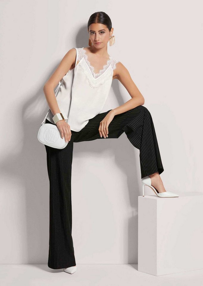 MADELEINE Shirttop Satin-Top mit Spitze – Bild 3 von 5