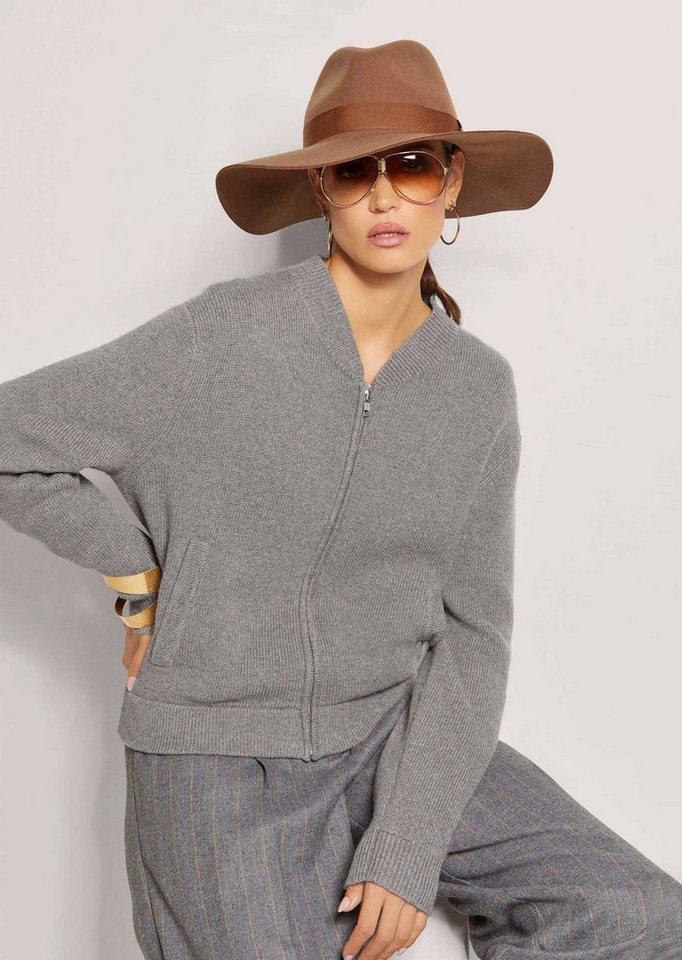 MADELEINE Strickjacke Sportiver Strick-Blouson mit Reißverschluss Eleganter Blouson mit Stehkragen und Zipper, Langarm – Bild 3 von 5