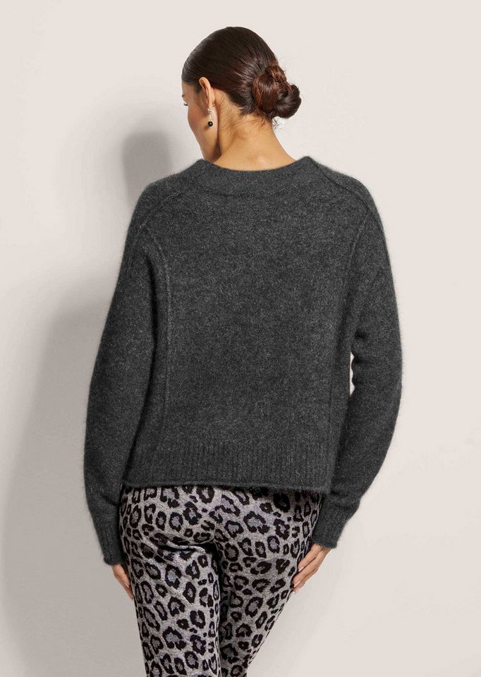 MADELEINE Strickpullover Kaschmirpullover mit Stehkragen Wollpullover mit Rippenblenden, Ziernähten und langarm – Bild 2 von 5