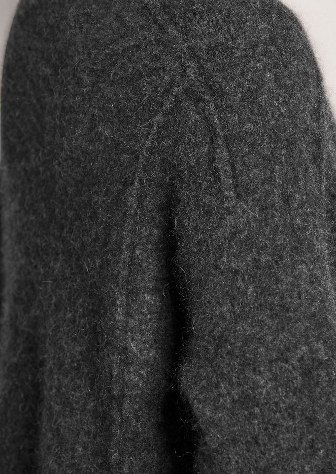 MADELEINE Strickpullover Kaschmirpullover mit Stehkragen Wollpullover mit Rippenblenden, Ziernähten und langarm – Bild 4 von 5