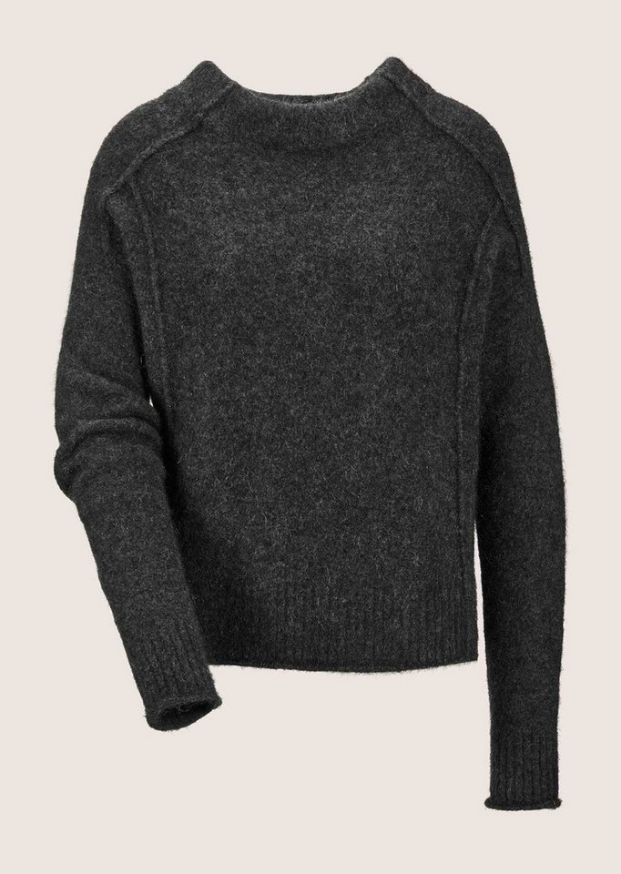 MADELEINE Strickpullover Kaschmirpullover mit Stehkragen Wollpullover mit Rippenblenden, Ziernähten und langarm – Bild 5 von 5