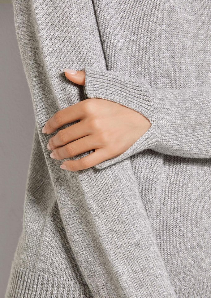 MADELEINE Strickpullover Langarm Stehkragen-Pullover Uni-Design trifft auf modernen Stehkragen ohne Verschluss – Bild 4 von 5