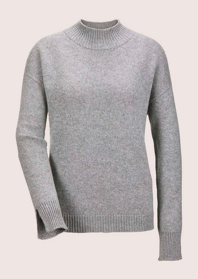 MADELEINE Strickpullover Langarm Stehkragen-Pullover Uni-Design trifft auf modernen Stehkragen ohne Verschluss – Bild 5 von 5