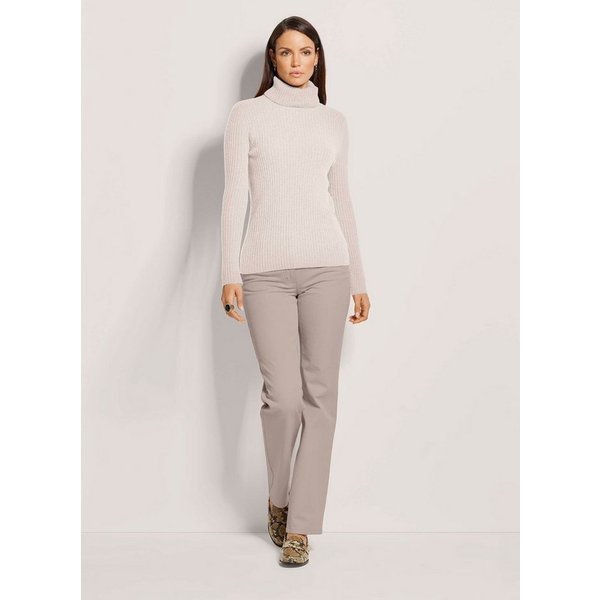 MADELEINE Strickpullover Rollkragenpullover aus Kaschmir Luxuriöser Rippstrick mit langem Rollkragen