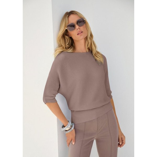 MADELEINE Strickpullover Rundhals-Pullover mit Fledermausärmeln