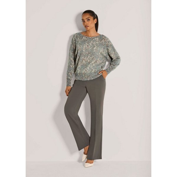 MADELEINE Strickpullover Stilvoller Strickpullover mit Fledermausärmeln Eleganter Print-Pullover mit Rippstrick-Bündchen und Langarm